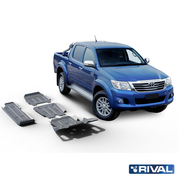 Skid Plate Set (Radiator, Engine, Gearbox, Transfer Case) Toyota Hilux 2005-2011; 2011-2015; 2,5 l. / diesel; 3 l. / diesel